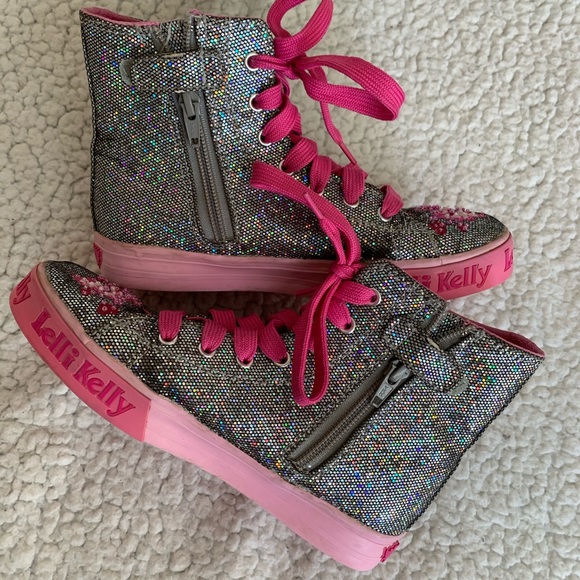 Lelli Kelly pink and silver high tops - Picture 10 of 16